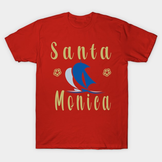 Santa Monica with Sailboats T-Shirt by Shirts Etcetera